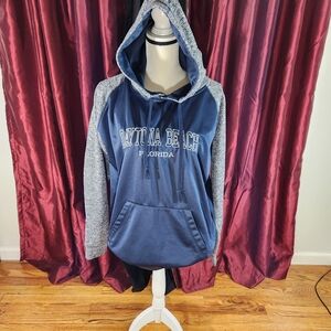 Navy and Gray Men's Large Hoodie